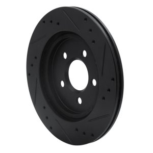 Ford Thunderbird Brake Rotor (1) - Rear Left - R1 Concepts - Drilled & Slotted - Black - `00-`06